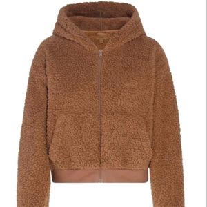 NWT Skims Teddy Sherpa Zip Hoodie Ultra Soft Lounge 3X (2X) Tigers Eye Tan